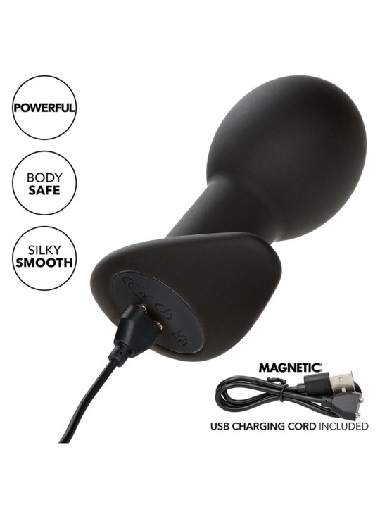 CALEXOTICS ROCK BOTTOM PLUG ANAL 10 VIBRACIONES SILICONA NEGRO