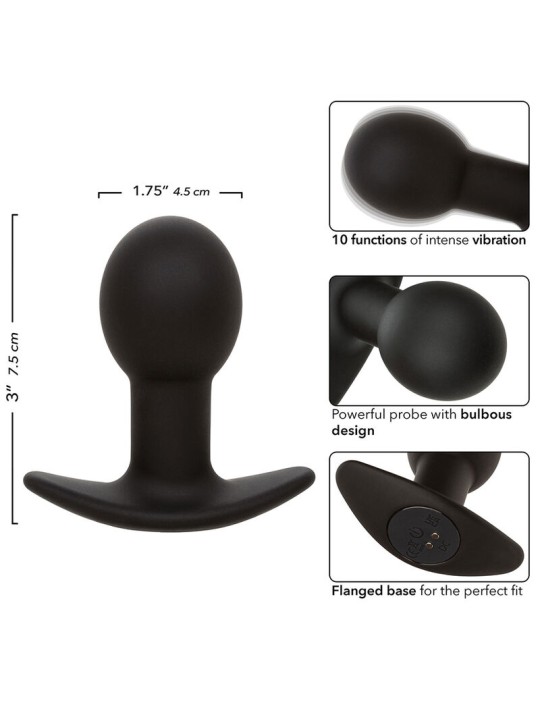 CALEXOTICS ROCK BOTTOM PLUG ANAL 10 VIBRACIONES SILICONA NEGRO