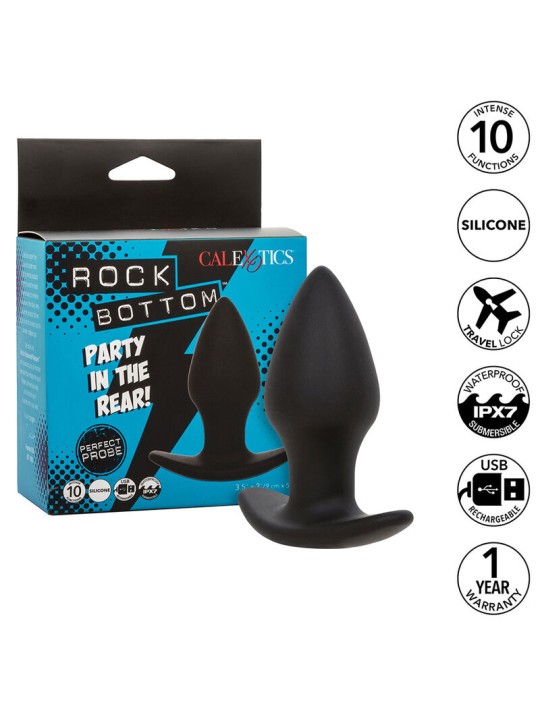 CALEXOTICS ROCK BOTTOM PERFECT PLUG ANAL 10 VIBRACIONES SILICONA NEGRO