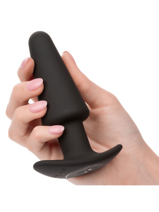 CALEXOTICS ROCK BOTTOM PLUG ANAL CONICO 10 VIBRACIONES SILICONA NEGRO