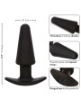 CALEXOTICS ROCK BOTTOM PLUG ANAL CONICO 10 VIBRACIONES SILICONA NEGRO