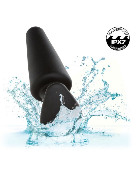CALEXOTICS ROCK BOTTOM PLUG ANAL CONICO 10 VIBRACIONES SILICONA NEGRO