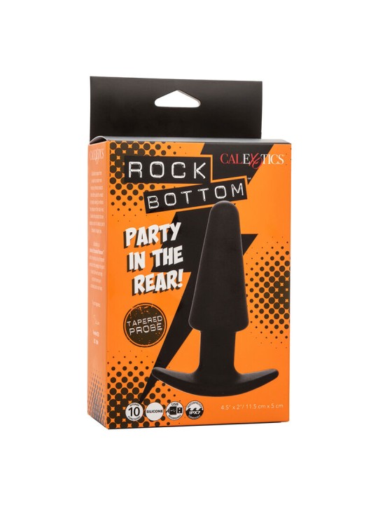 CALEXOTICS ROCK BOTTOM PLUG ANAL CONICO 10 VIBRACIONES SILICONA NEGRO