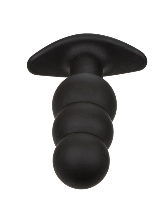 CALEXOTICS ROCK BOTTOM PLUG ANAL CON CUENTAS 10 VIBRACIONES SILICONA NEGRO