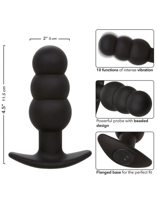 CALEXOTICS ROCK BOTTOM PLUG ANAL CON CUENTAS 10 VIBRACIONES SILICONA NEGRO CALEXOTICS ROCK BOTTOM PLUG ANAL CON CUENTAS 10 VIBRACIONES SILICONA NEGRO