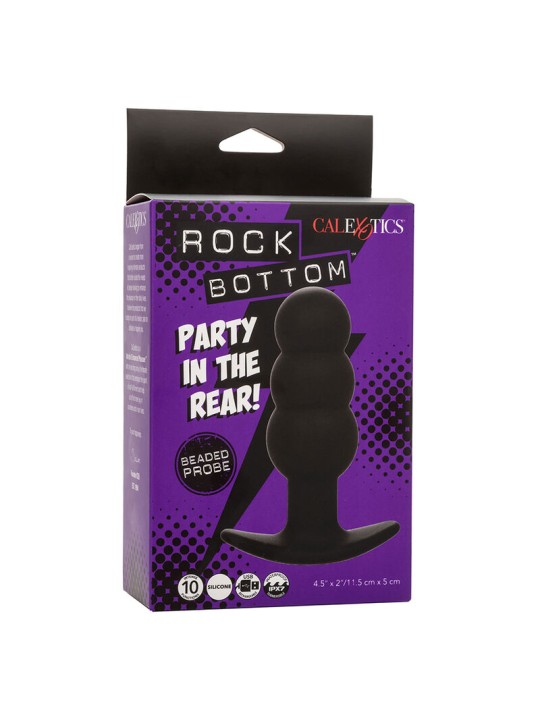 CALEXOTICS ROCK BOTTOM PLUG ANAL CON CUENTAS 10 VIBRACIONES SILICONA NEGRO