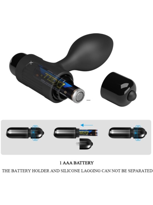 PRETTY LOVE VIBRA BUTT PLUG ANAL 10 VIBRACIONES NEGRO