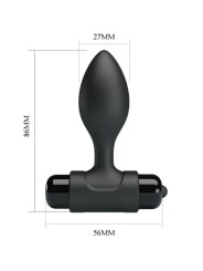 PRETTY LOVE VIBRA BUTT PLUG ANAL 10 VIBRACIONES NEGRO