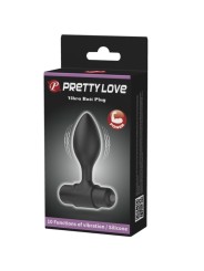 PRETTY LOVE VIBRA BUTT PLUG ANAL 10 VIBRACIONES NEGRO