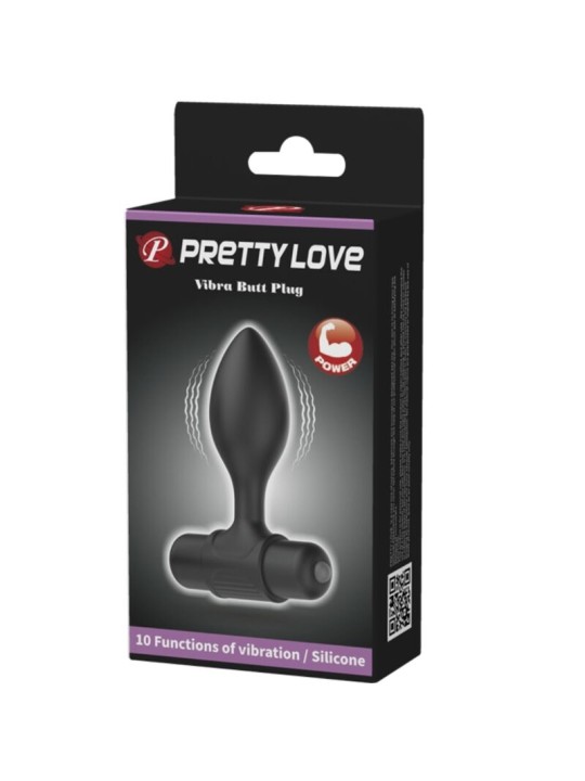 PRETTY LOVE VIBRA BUTT PLUG ANAL 10 VIBRACIONES NEGRO