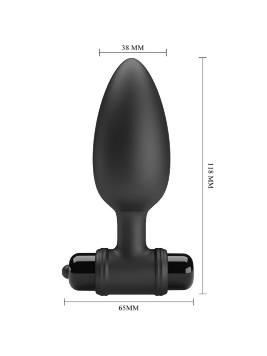 PRETTY LOVE VIBRA BUTT PLUG 2 PLUG ANAL 10 VIBRACIONES NEGRO