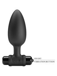 PRETTY LOVE VIBRA BUTT PLUG 2 PLUG ANAL 10 VIBRACIONES NEGRO