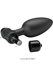 PRETTY LOVE VIBRA BUTT PLUG 2 PLUG ANAL 10 VIBRACIONES NEGRO