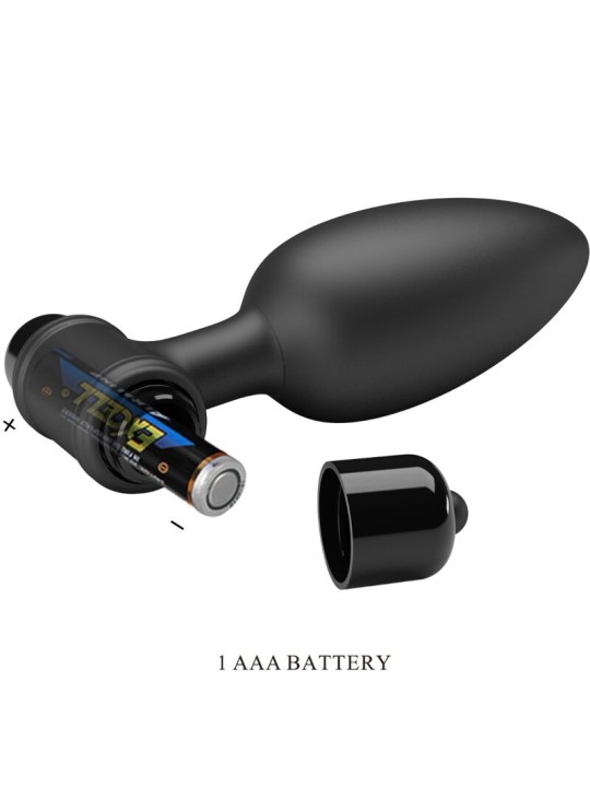 PRETTY LOVE VIBRA BUTT PLUG 2 PLUG ANAL 10 VIBRACIONES NEGRO