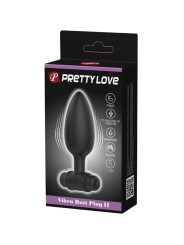PRETTY LOVE VIBRA BUTT PLUG 2 PLUG ANAL 10 VIBRACIONES NEGRO
