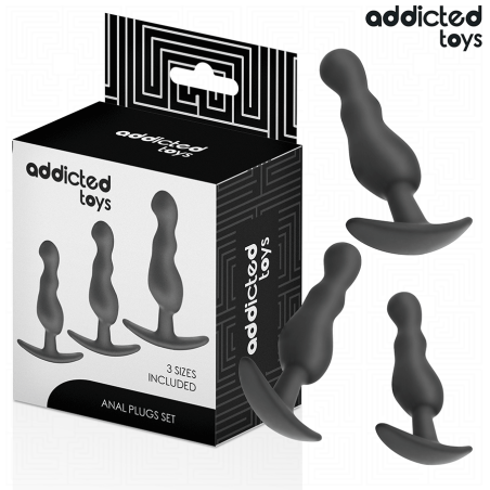 ADDICTED TOYS SET DE 3 PLUG ANAL SILICONA MODELO 1
