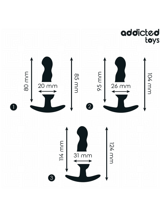 ADDICTED TOYS SET DE 3 PLUG ANAL SILICONA MODELO 1
