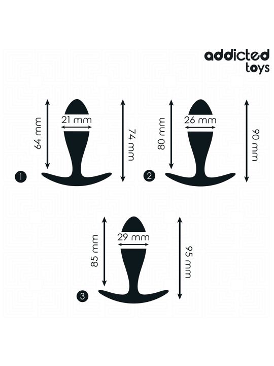 ADDICTED TOYS SET DE 3 PLUG ANAL SILICONA MODELO 2