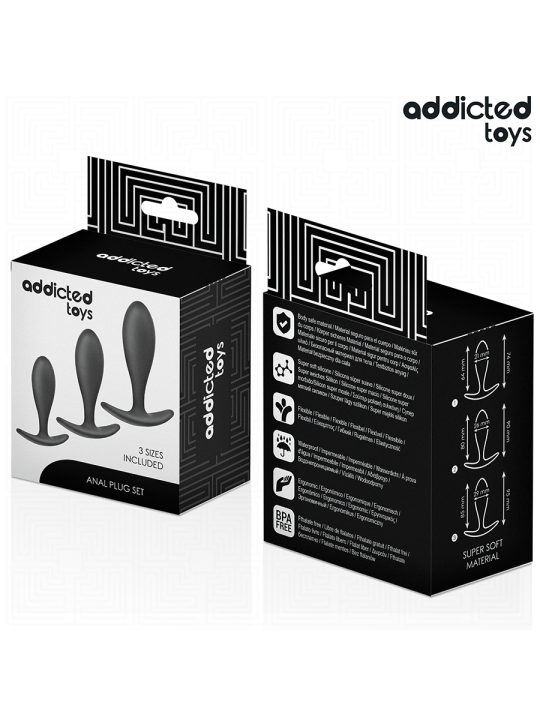 ADDICTED TOYS SET DE 3 PLUG ANAL SILICONA MODELO 2