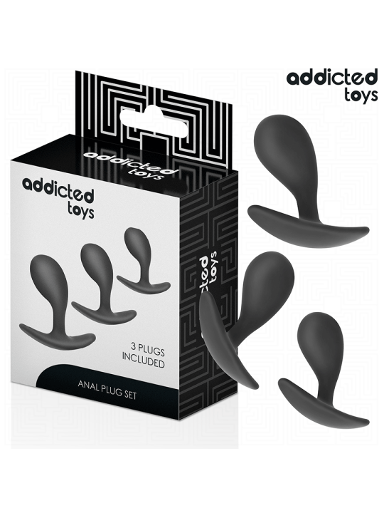 ADDICTED TOYS SET DE 3 PLUG ANAL SILICONA MODELO 3