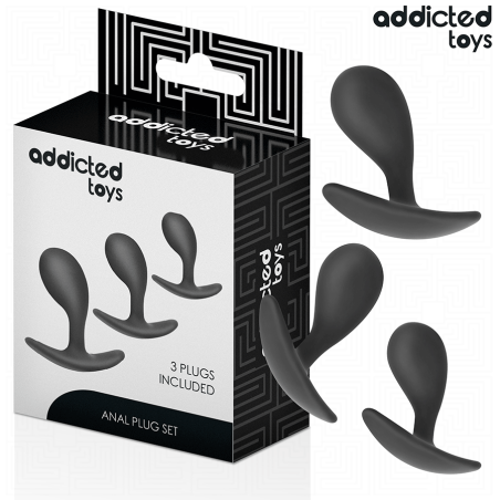 ADDICTED TOYS SET DE 3 PLUG ANAL SILICONA MODELO 3