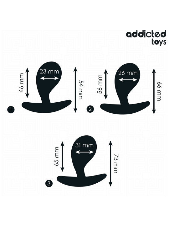ADDICTED TOYS SET DE 3 PLUG ANAL SILICONA MODELO 3