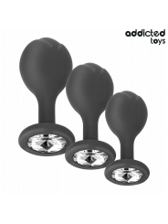ADDICTED TOYS SET DE 3 PLUG SILICONA ANAL CON JOYA