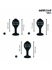 ADDICTED TOYS SET DE 3 PLUG SILICONA ANAL CON JOYA