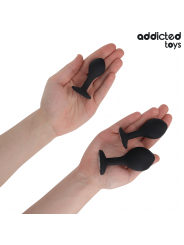 ADDICTED TOYS SET DE 3 PLUG SILICONA ANAL CON JOYA