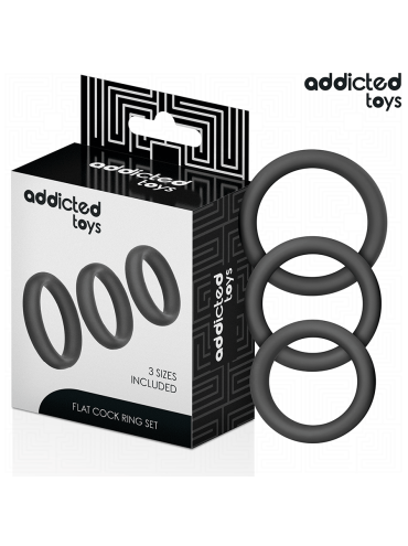 ADDICTED TOYS SET DE ANILLOS SILICONA PLANOS