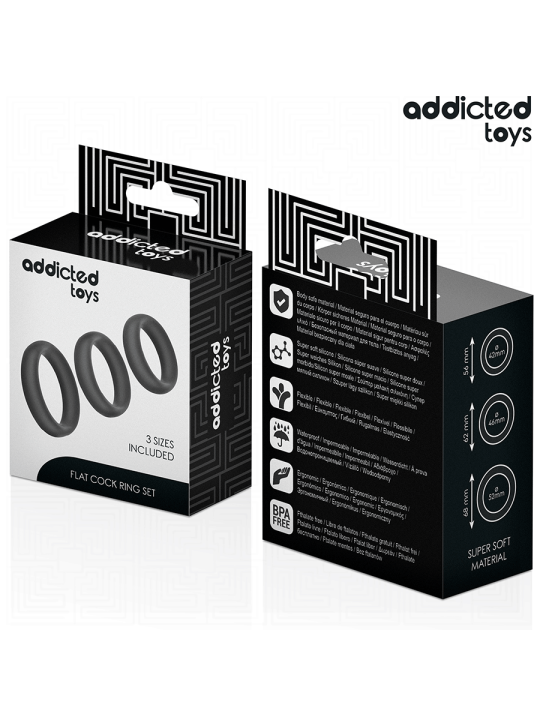 ADDICTED TOYS SET DE ANILLOS SILICONA PLANOS
