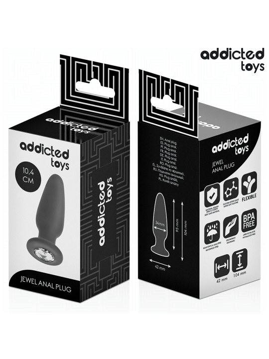 ADDICTED TOYS PLUG ANAL CON JOYA SILICONA TALLA M 104 CM