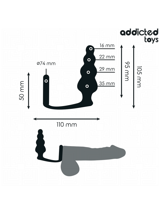 ADDICTED TOYS PLUG ANAL CON ANILLO SILICONA MODELO 5