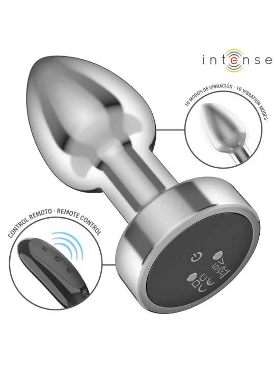 INTENSE PLUG ANAL 10 VIBRACIONES METAL CON CONTROL REMOTO S