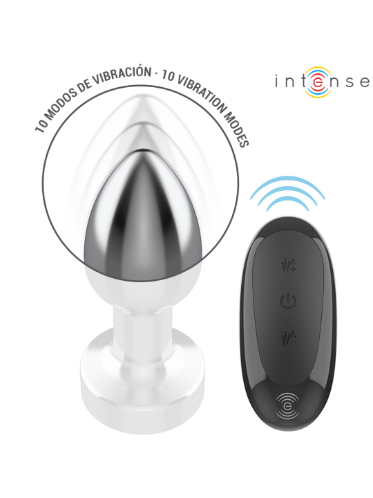 INTENSE PLUG ANAL 10 VIBRACIONES METAL CON CONTROL REMOTO S