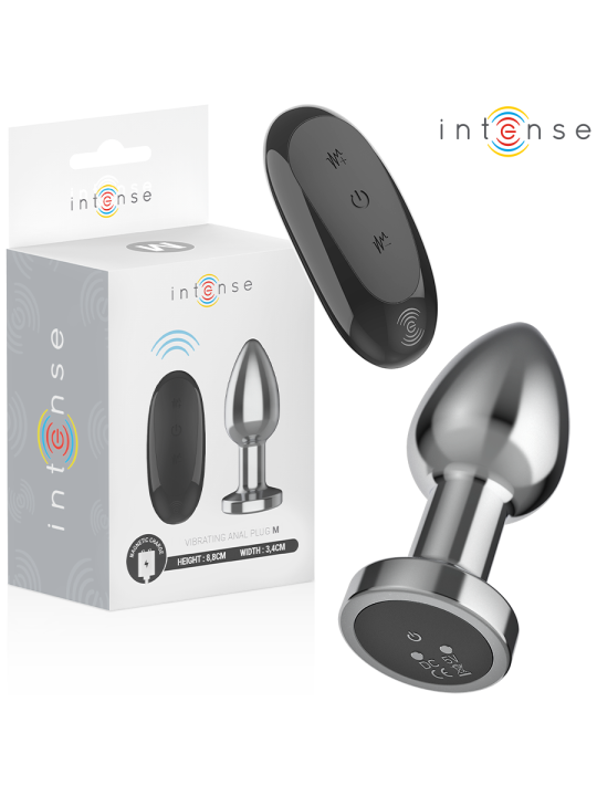 INTENSE PLUG ANAL 10 VIBRACIONES METAL CON CONTROL REMOTO M