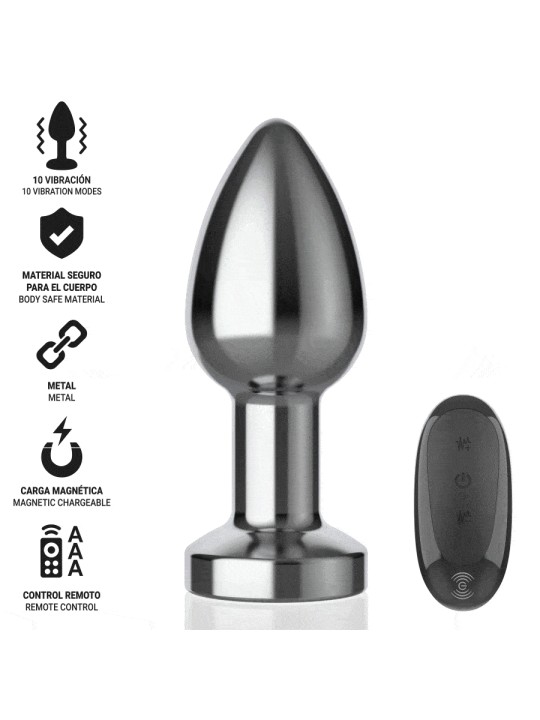 INTENSE PLUG ANAL 10 VIBRACIONES METAL CON CONTROL REMOTO M