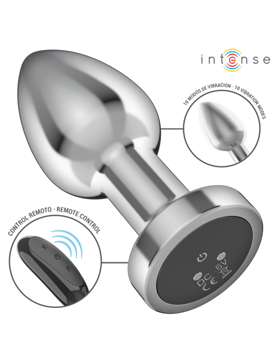 INTENSE PLUG ANAL 10 VIBRACIONES METAL CON CONTROL REMOTO M