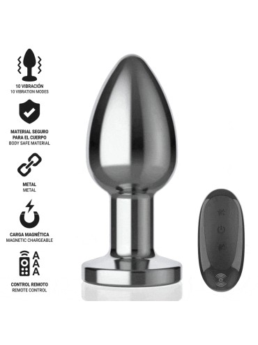 INTENSE PLUG ANAL 10 VIBRACIONES METAL CON CONTROL REMOTO L