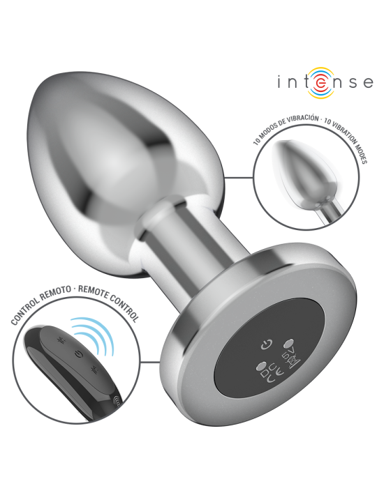 INTENSE PLUG ANAL 10 VIBRACIONES METAL CON CONTROL REMOTO L