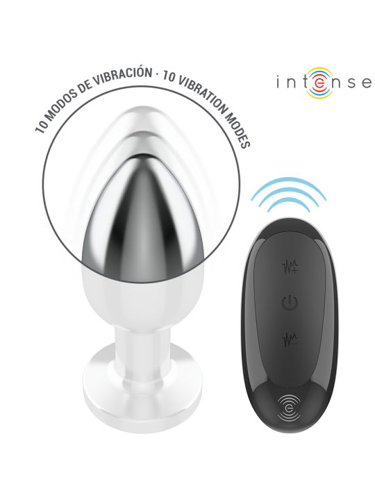 INTENSE PLUG ANAL 10 VIBRACIONES METAL CON CONTROL REMOTO L