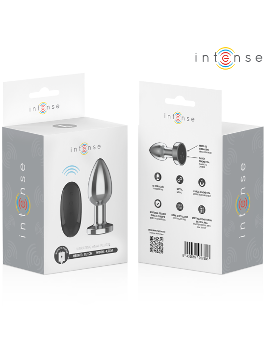 INTENSE PLUG ANAL 10 VIBRACIONES METAL CON CONTROL REMOTO L
