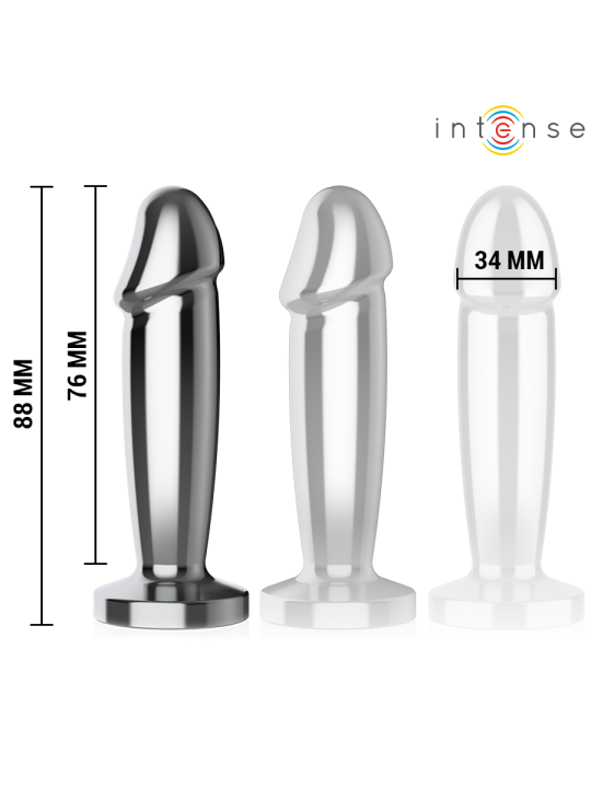 INTENSE PLUG ANAL 10 VIBRACIONES METAL EN FORMA DE DILDO CON CONTROL REMOTO S