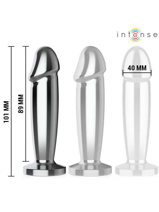 INTENSE PLUG ANAL 10 VIBRACIONES METAL EN FORMA DE DILDO CON CONTROL REMOTO M