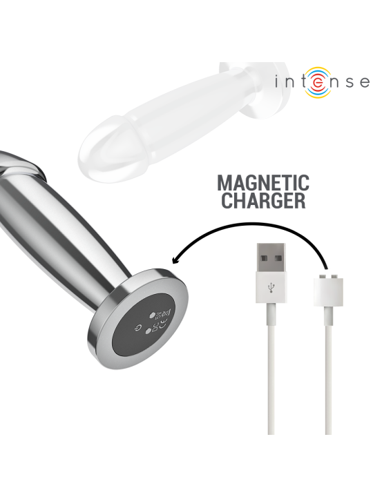 INTENSE PLUG ANAL 10 VIBRACIONES METAL EN FORMA DE DILDO CON CONTROL REMOTO M