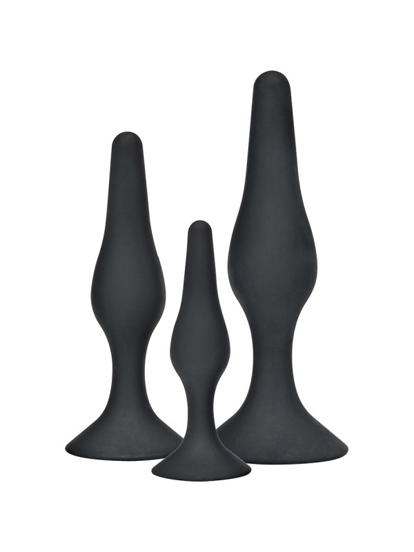 TOYJOY ANAL PLAY CURVY COMPANIONS PLUG ANAL 3 PIEZAS NEGRO
