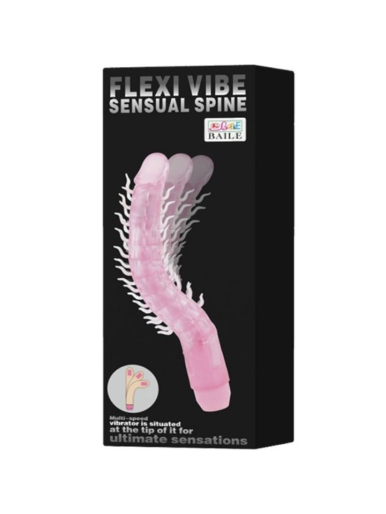 BAILE FLEXI VIBE SENSUAL SPINE BENDABLE VIBRATING DILDO LILA 235 CM