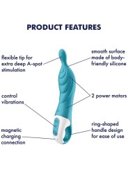 SATISFYER AMAZING 2 VIBRADOR PUNTO A TURQUESA