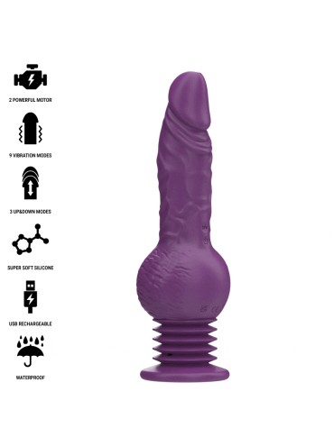 INTENSE TATUM VIBRADOR MULTIFUNCION CON VIBRACION UP AND DOWN 24 CM MORADO