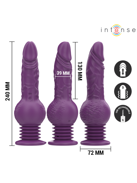 INTENSE TATUM VIBRADOR MULTIFUNCION CON VIBRACION UP AND DOWN 24 CM MORADO